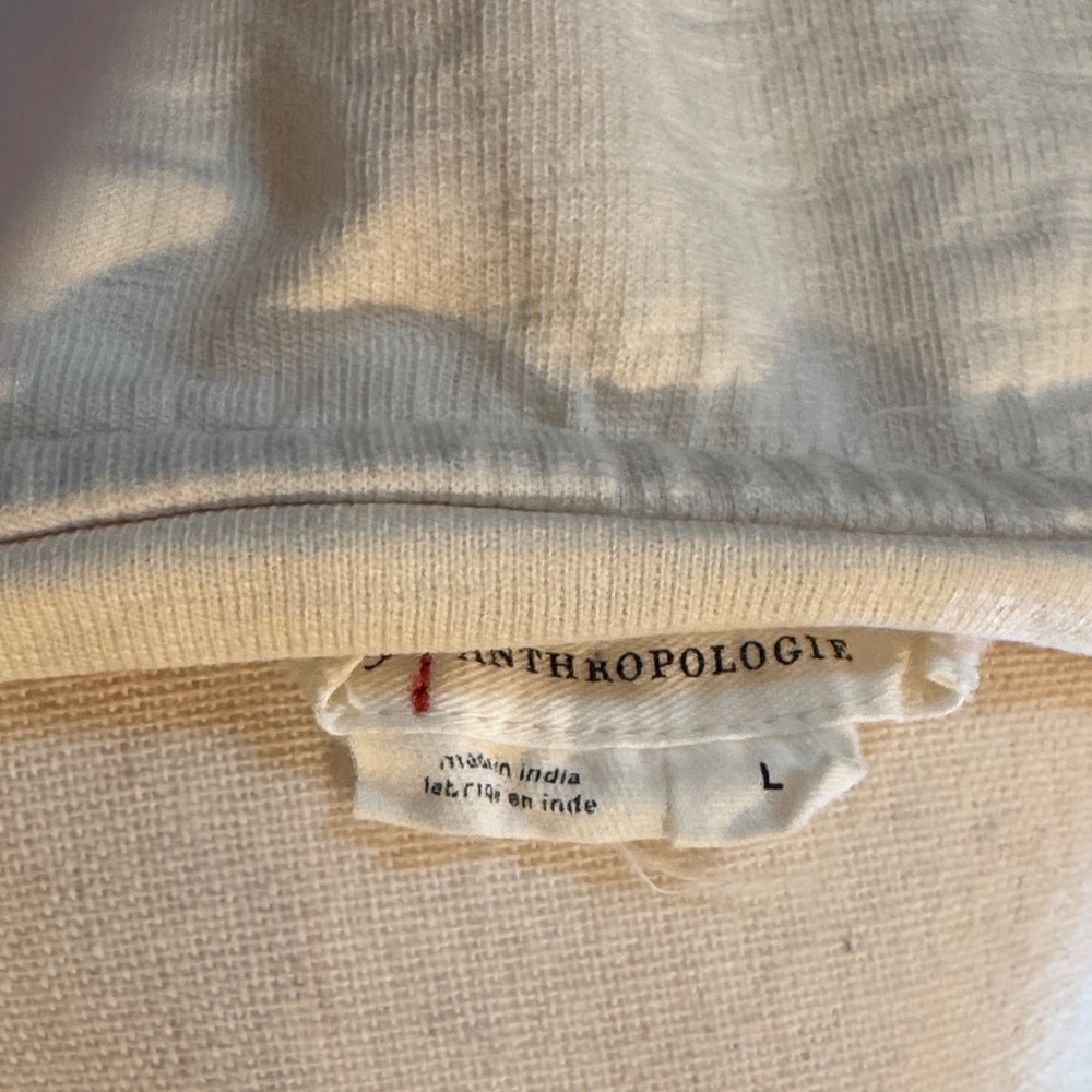 Anthropologie Floral Embroidered Cream Top - Picture 5 of 7